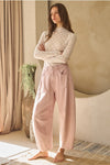 Acid Washed Colored Barrel Denim Pants Washed Washed  Mauve
