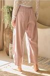 Acid Washed Colored Barrel Denim Pants Washed Washed  Mauve