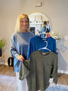 Brushed Melange Drop Shoulder Oversized Sweater