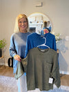 Brushed Melange Drop Shoulder Oversized Sweater