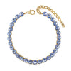 TOVA - Anais Necklace in Antique Gold Light Sapphire