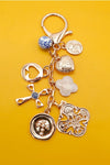 Bag Key Charm-Cross Heart Porcelain Coin
