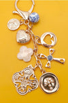 Bag Key Charm-Cross Heart Porcelain Coin