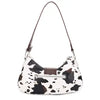 Buckle Baguette Cow Print Shoulder Bag-Chocolate