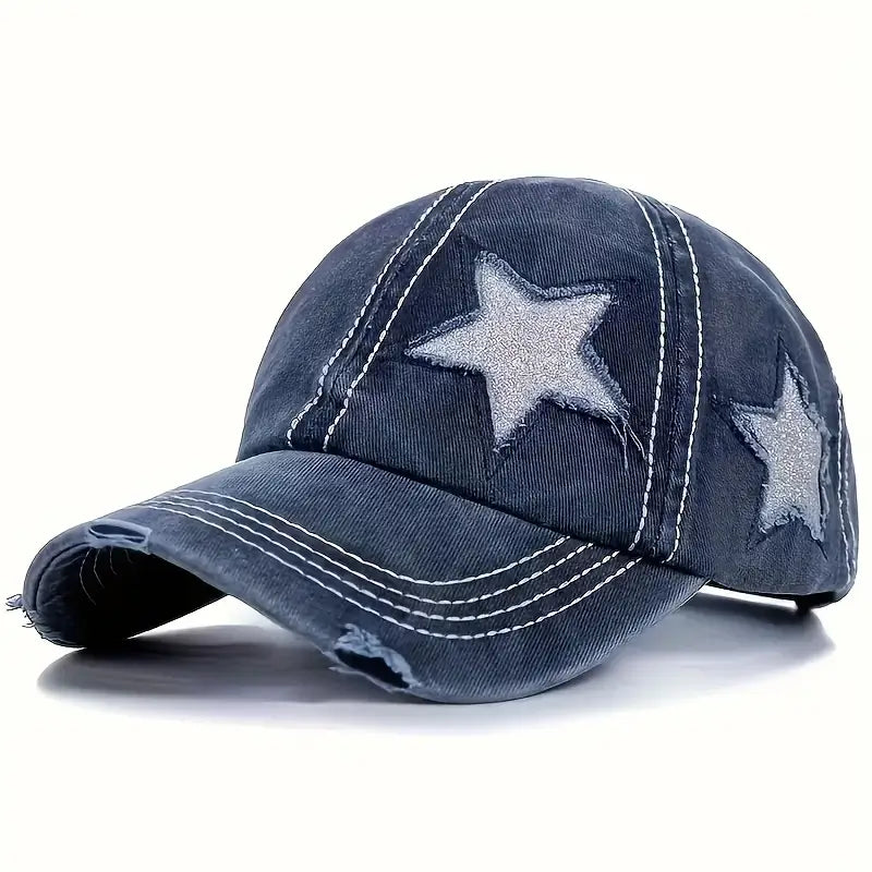 Baseball Cap with Glitter Star Design