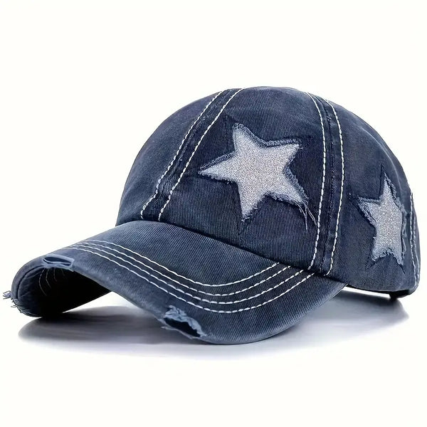Baseball Cap with Glitter Star Design