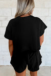 Black Cropped Top and Ruffle High Waist Skort Set