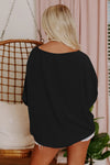 Casual Shirred Cuffs Half Sleeve Blouse - 3 Colors