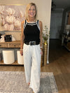 Black Contrast Trim Slim Fit Tank Top
