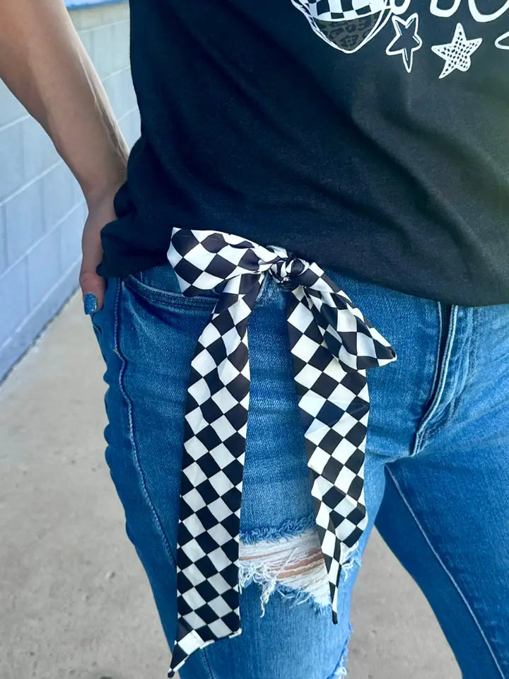 Black and White Checkered Latigo