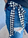 Black and White Checkered Latigo
