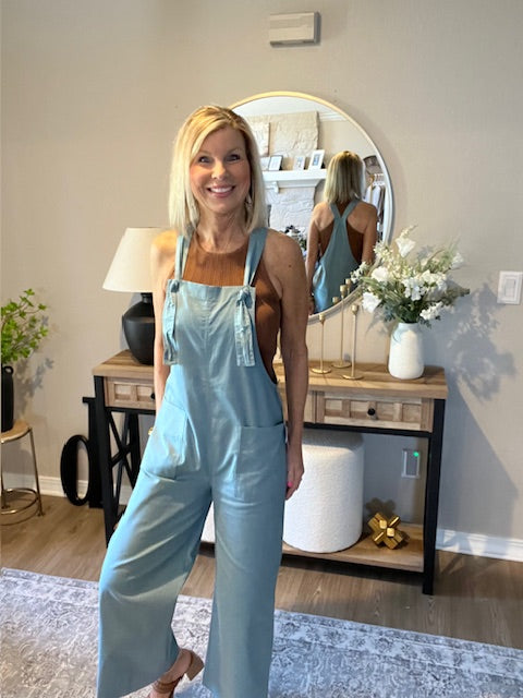Woven Knot Strap Overalls