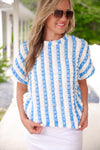 Bold And Bubbly Top, Light Blue