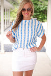 Bold And Bubbly Top, Light Blue