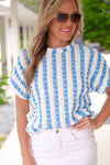 Bold And Bubbly Top, Light Blue
