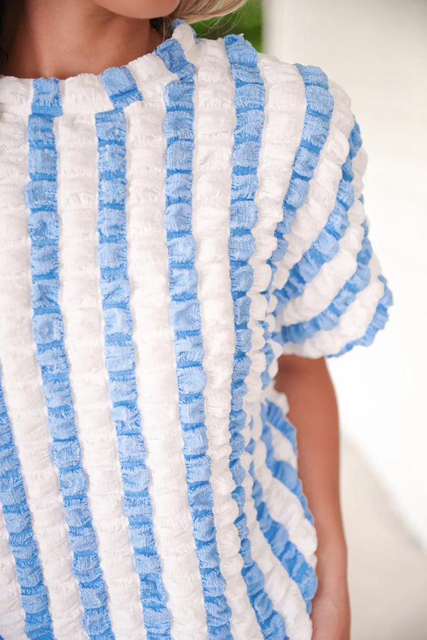 Bold And Bubbly Top, Light Blue