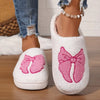 Nonslip Bow Slippers with Soft Sole and Plush Lining