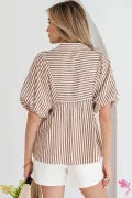 The Sweet & Simple Stripe Blouse, Brown