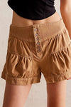 Button-Front Denim Shorts -  2 Colors