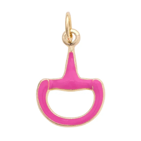 Horsebit Charm in Hot Pink