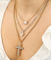 TOVA - Cross Necklace in Clear
