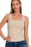Cotton Square Neck Cropped Top 3-Colors