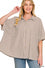 Easy Breezy Stripe Button Top, Mocha