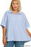 Easy Breezy Stripe Button Top, Cornflower