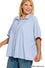 Easy Breezy Stripe Button Top, Cornflower