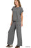 Cotton Slub Short Sleeve Tee & Long Pants Set -Charcoal