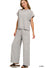 Cotton Slub Short Sleeve Tee & Long Pants Set - Heather Grey