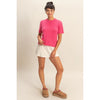 Cable Knit Short Sleeve Sweater Top - 4 Colors
