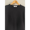 Cable Knit Short Sleeve Sweater Top - 4 Colors