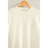 Cable Knit Short Sleeve Sweater Top - 4 Colors