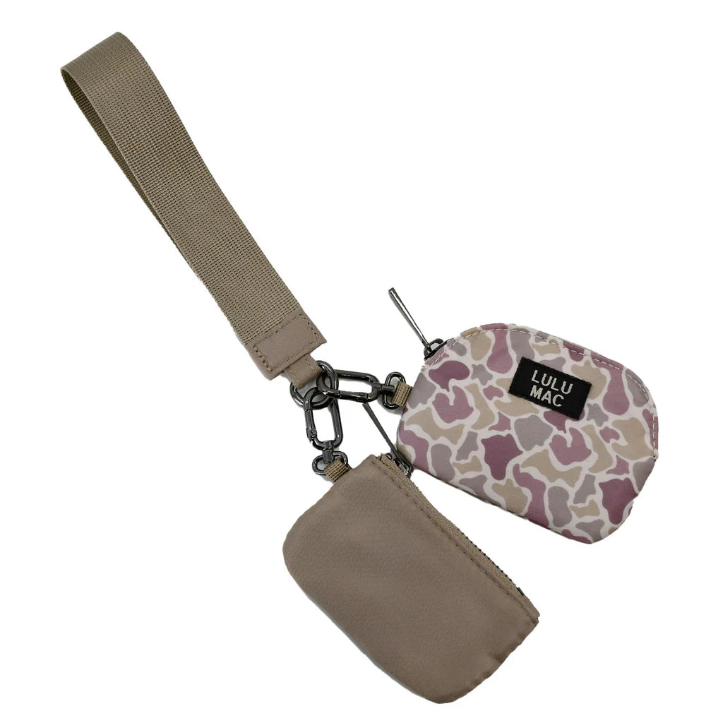 LULU MAC Camo/Beige Lulu Mac Double Pouch Wristlets