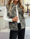 Camouflage Button Pocket Button Down Denim Vest