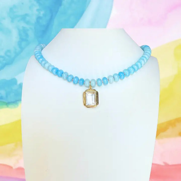 Candy Beaded Necklace, Blue