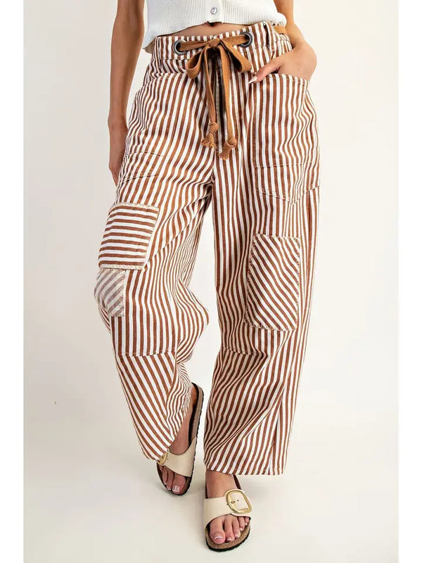 Relaxed Striped Drawstring Pants 3 Colors