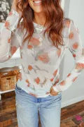 Pretty Petals Mesh Top