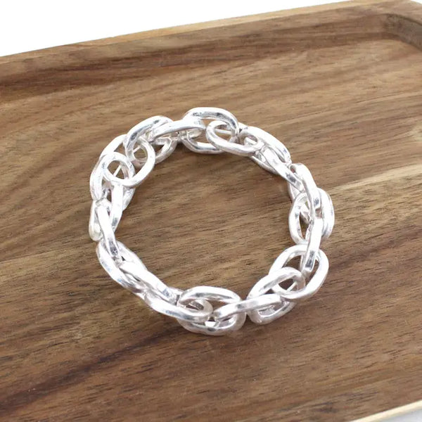 Chunky Chain Bracelet in Shiny Silver