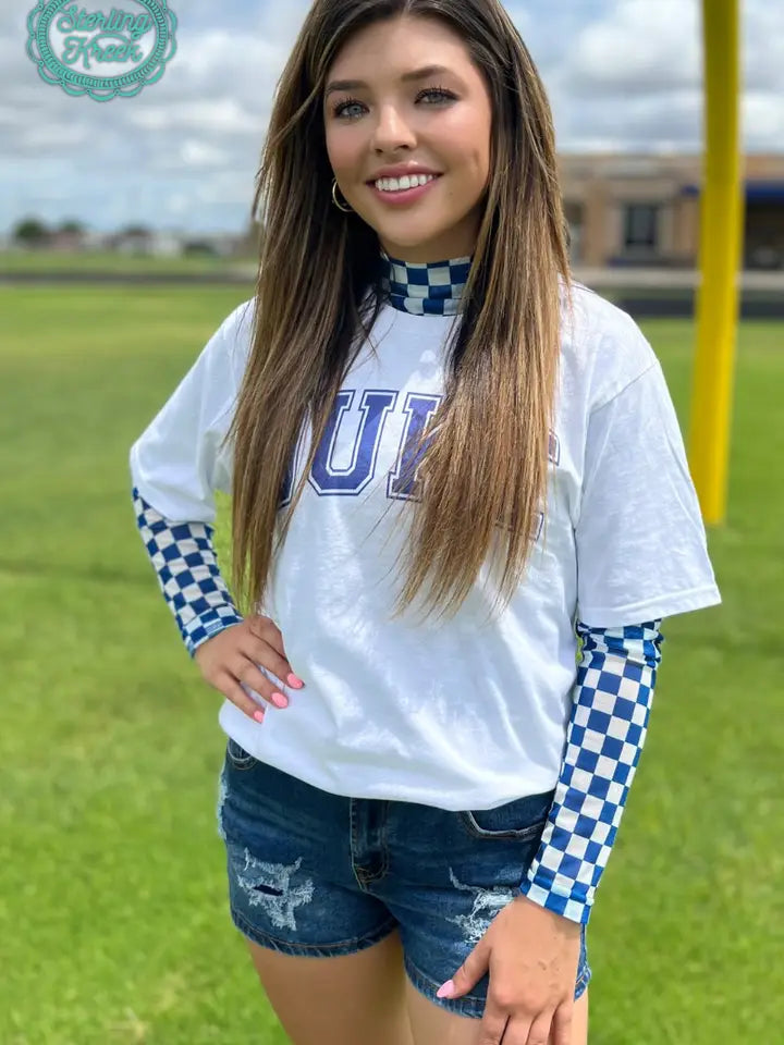 Checkered Mesh Top 3-Colors