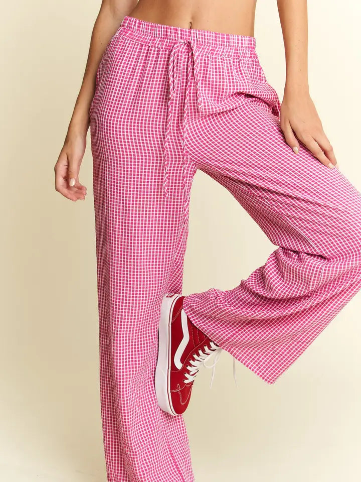 Checkered Print Boxer Pants - 2 Colors