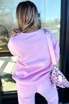 Chenille Heart Pattern Casual 2pcs Pants Set