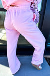 Chenille Heart Pattern Casual 2pcs Pants Set
