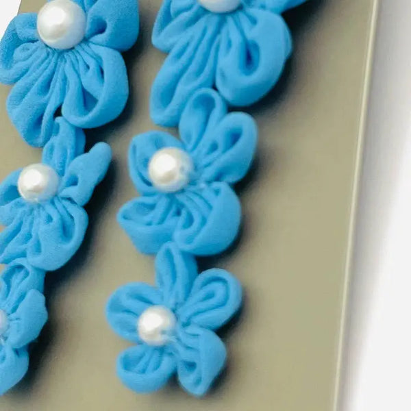 Chic Three Tier Floral Pearl Dangle Earring