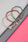 Christmas Gift Trio Facet Bead Bracelet