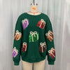 Christmas Gifts Sequin Embroidered Sweatshirt