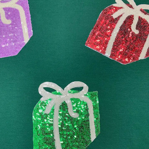 Christmas Gifts Sequin Embroidered Sweatshirt