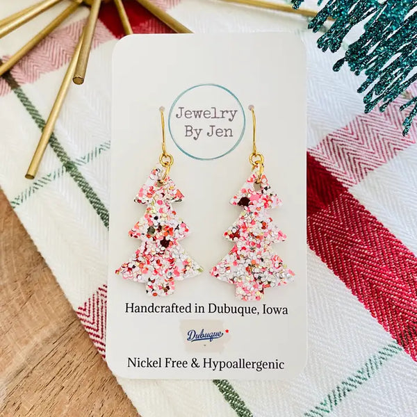 Christmas Tree Earrings - 4 Color Options