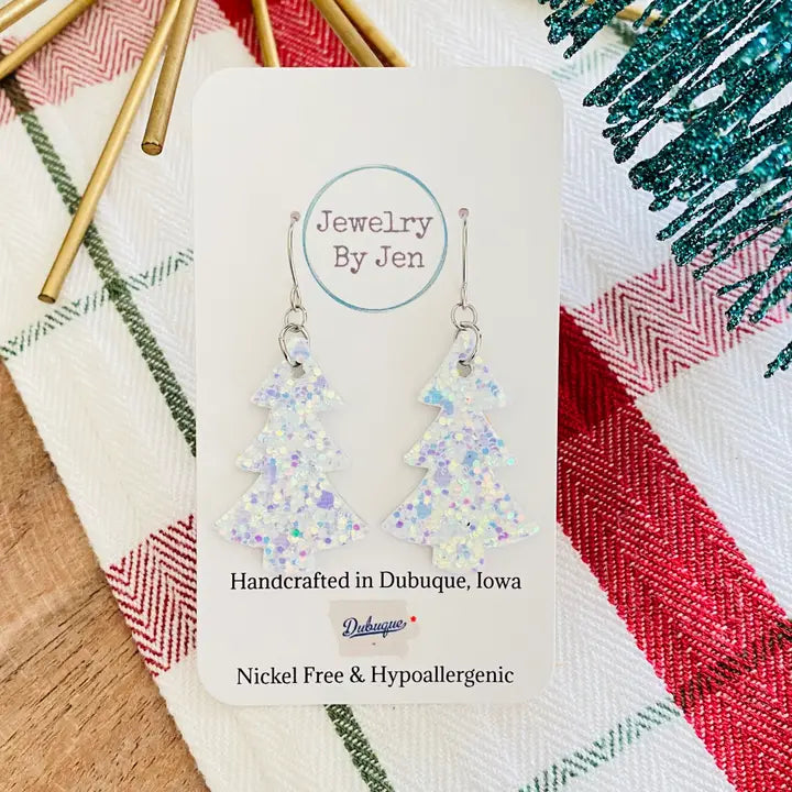 Christmas Tree Earrings - 4 Color Options